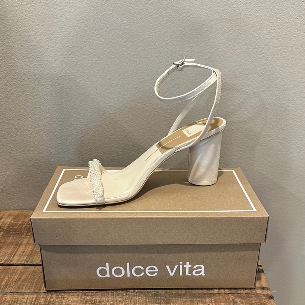 Dolce Vita Women's White Heeled Sandals